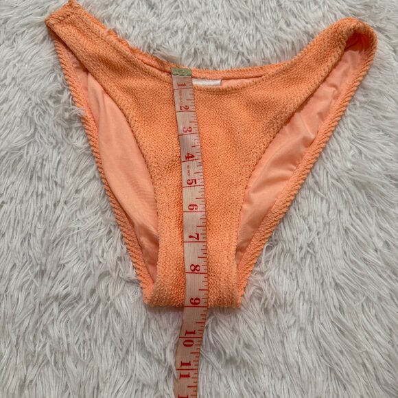 Women Xhilaration Ribbed Bikini Bottom Medium Coverage in Orange Size Medium - Picture 3 of 5